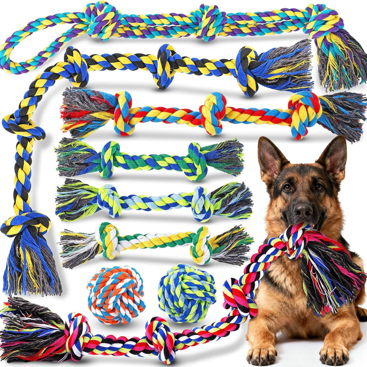 Dog Rope Toy Set for Large Dogs and Aggressive Chewers