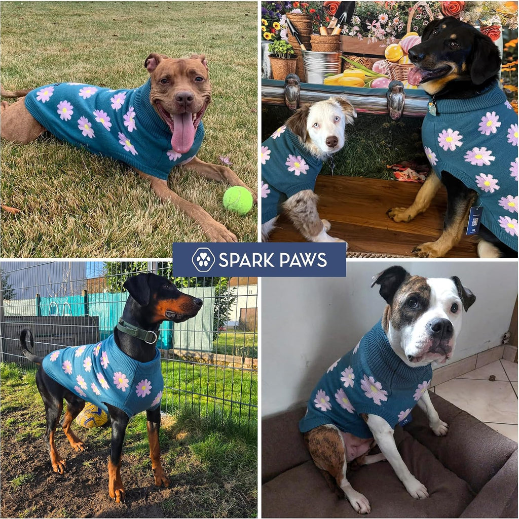 Spark Paws Knit Dog Sweater - Winter Dog Clothes, Small Medium Large