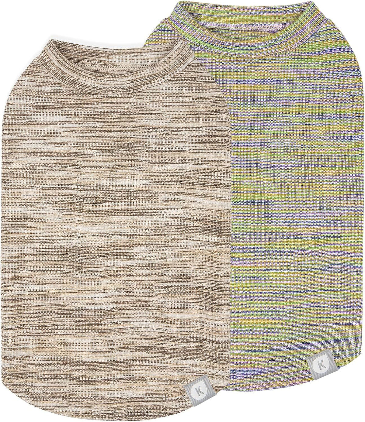 KYEESE 2Pack Waffle Dog Shirt for Small Dogs Striped Dog Sweater Tank Top