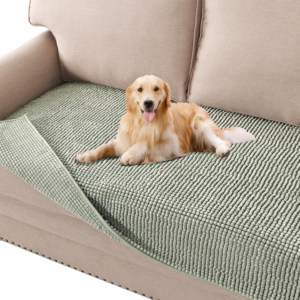 H.VERSAILTEX Plush Chenille Dog Bed Cover Thick Soft Sofa Cover for 3 Cushion Couch Anti Slip Couch Cover Furniture Prot