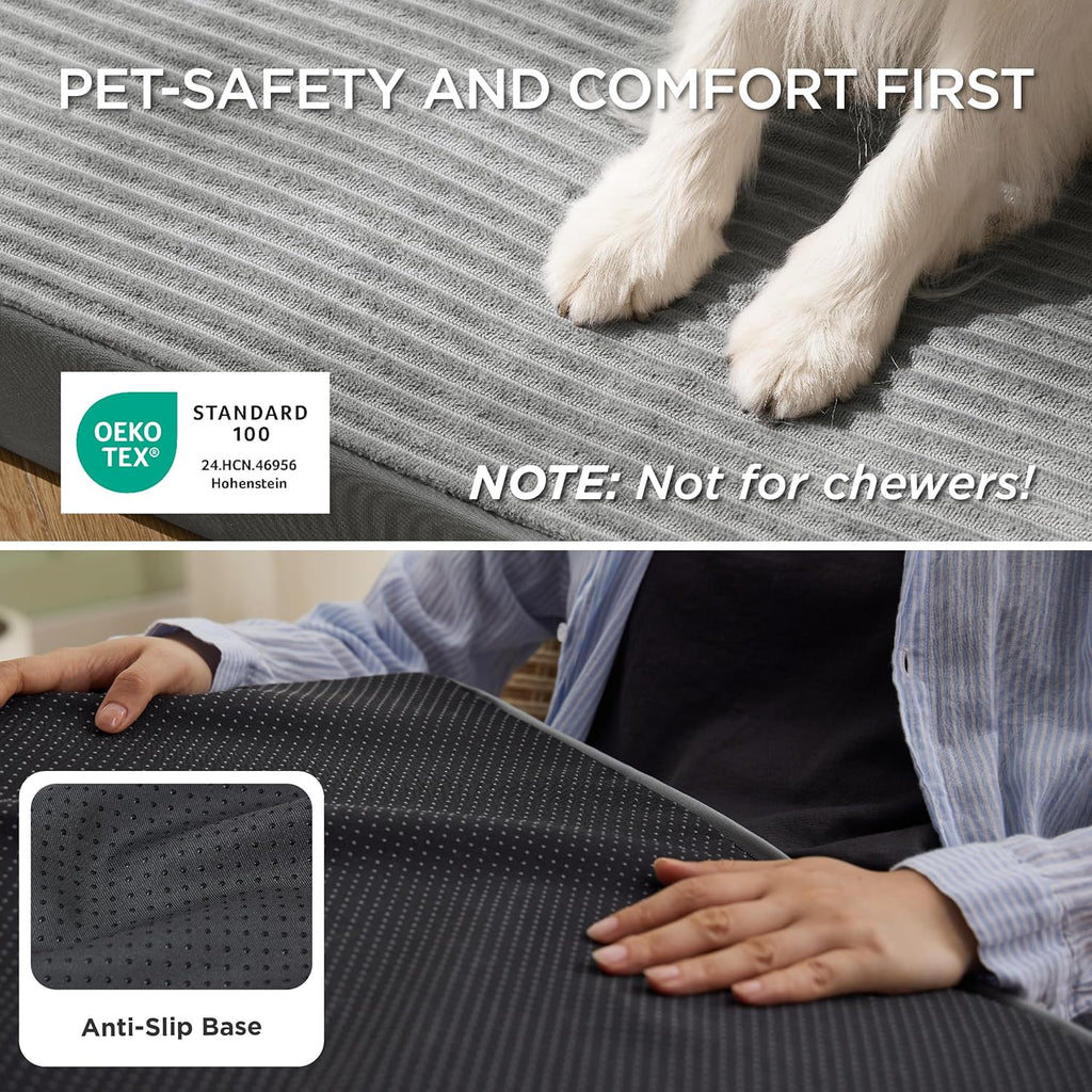 Bedsure ComfyFleece Large Dog Bed for Crate with Washable Cover, 35x22