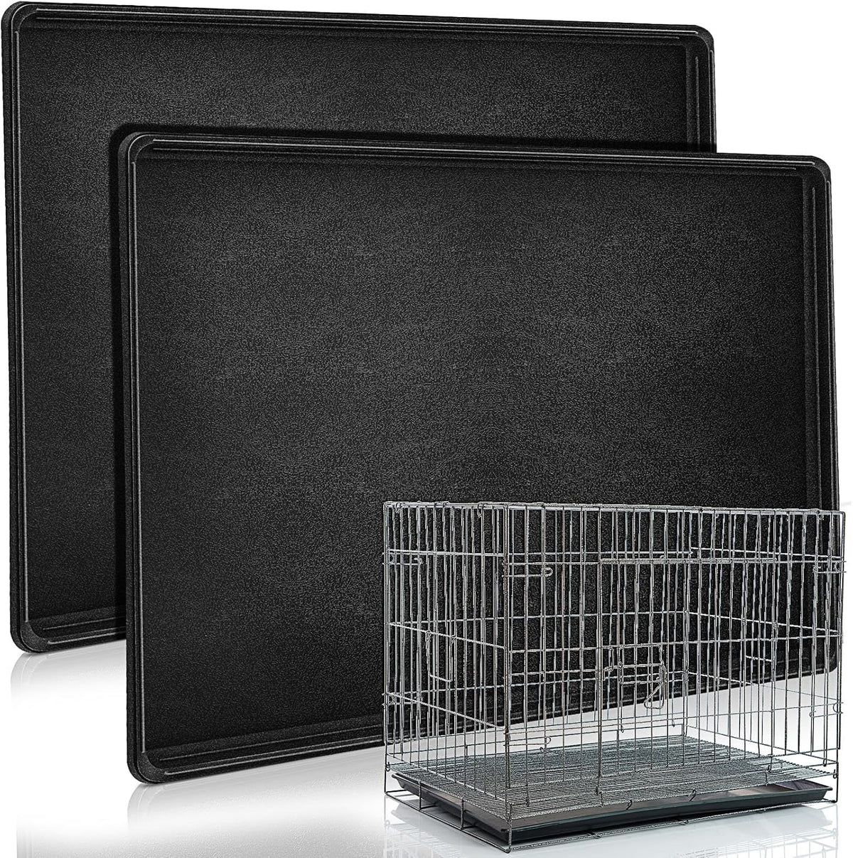 2 Pcs Dog Crate Tray 42" Replacement, Plastic Bottom Pan
