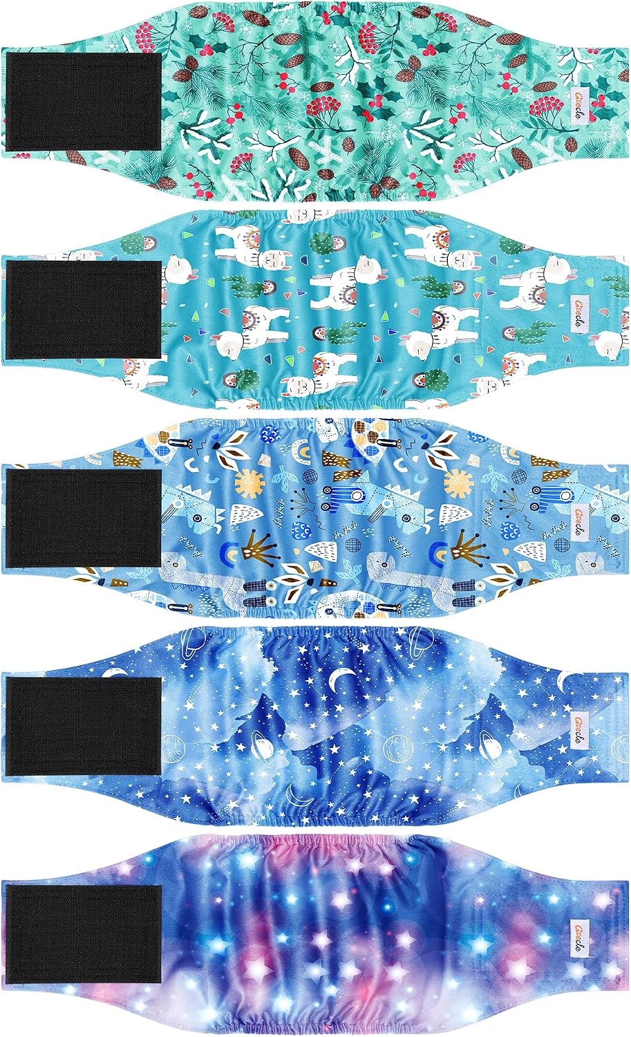 5 Pack Dog Diapers Male, Premium Belly Bands for Male Dogs, High Absorbing Male Dog Pee Wraps for Doggie in Incontinence