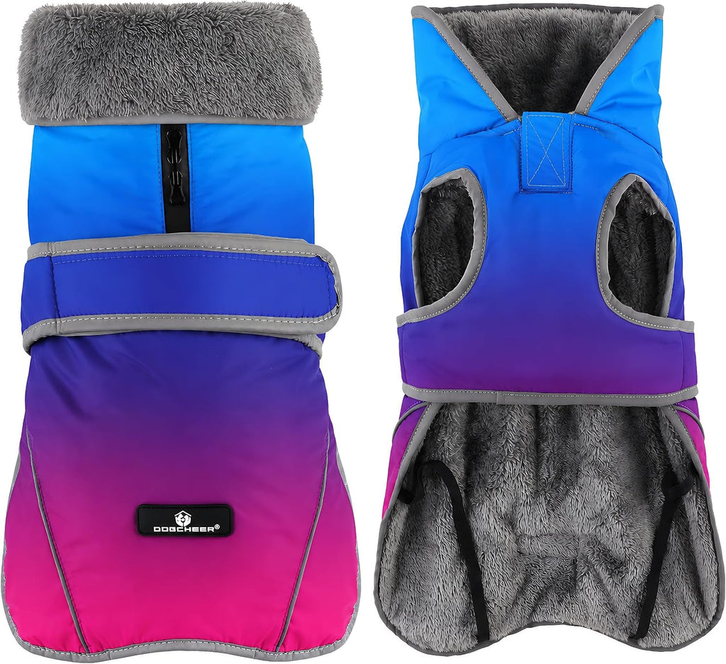 Dogcheer Dog Winter Coat, Waterproof Dog Jacket with Zipper Leash Opening