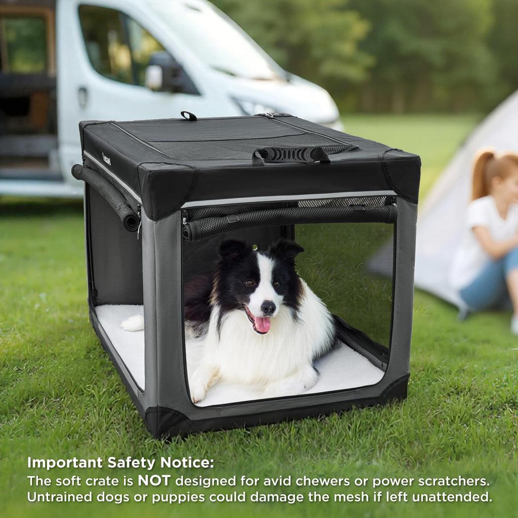 Lesure Shown on Today Show Soft Collapsible XL Dog Crate, 42in Black