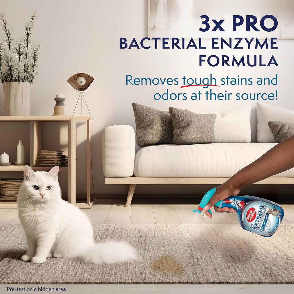 Simple Solution Extreme Cat Stain Remover, Cat Spray Odor Eliminator, 32oz