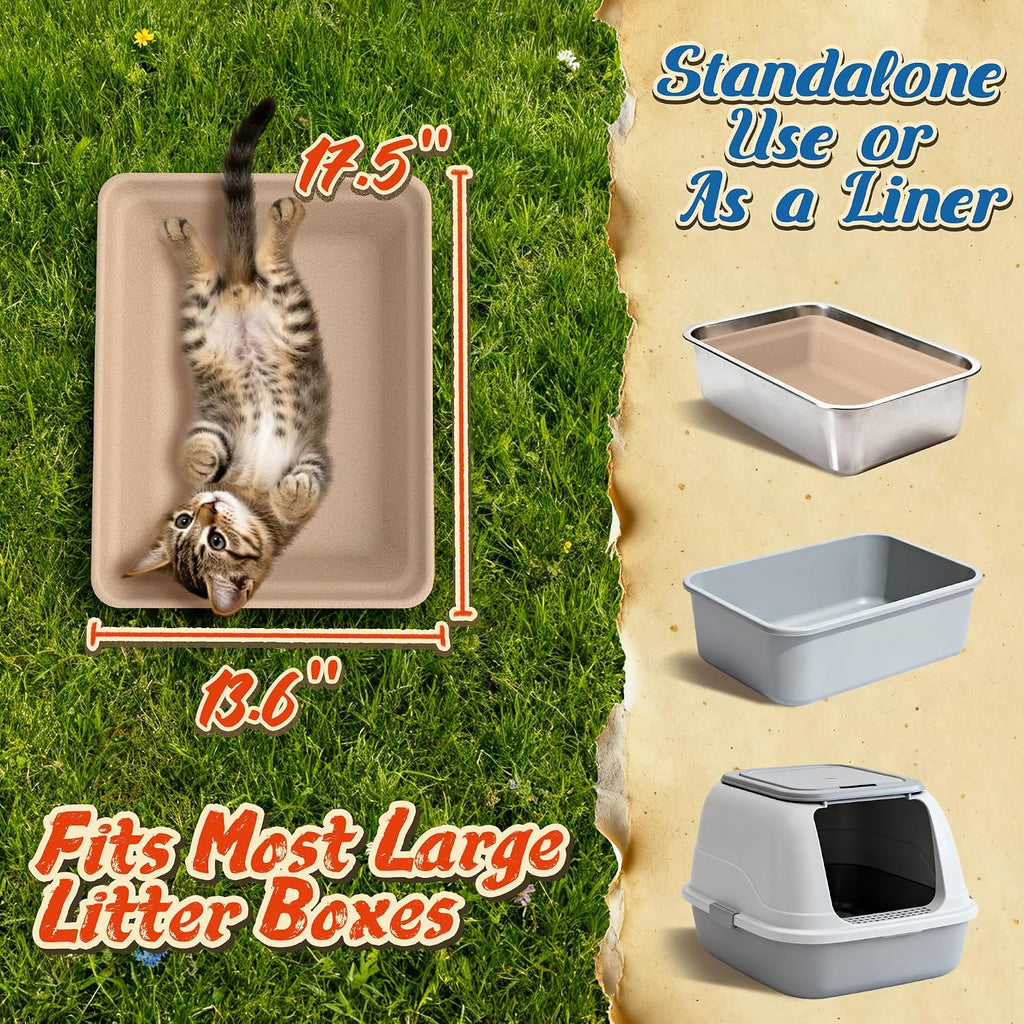 12-Pack Disposable Cat Litter Boxes: Leak-Proof & Odor-Control Cat Trays