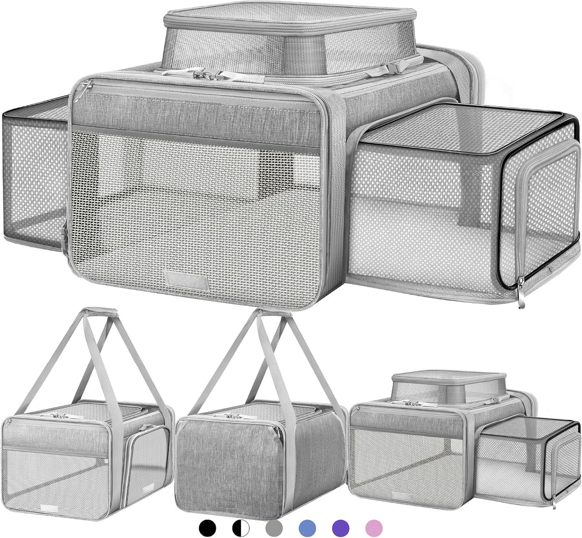 Top and 2 Sides Expandable Cat Carrier 18x13.5x9.5 TSA Airline Approved