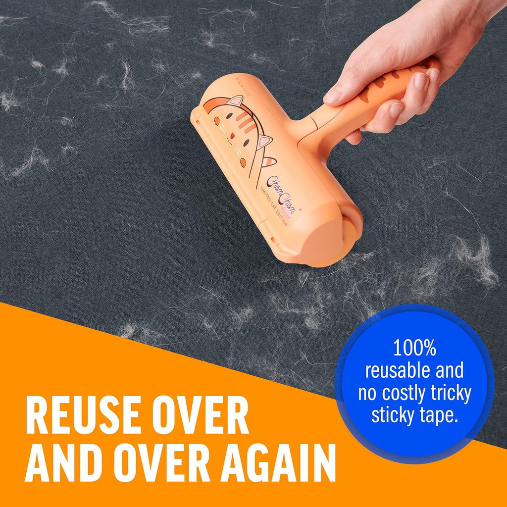 ChomChom Roller Pet Hair Remover – Original Size Reusable Lint Roller for Cat & Dog Hair on Furniture, Couch, Carpet, Ca
