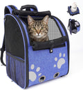 Hiking Backpack Carrier for Cats & Small Dogs, Travel Pet Carrier, Blue