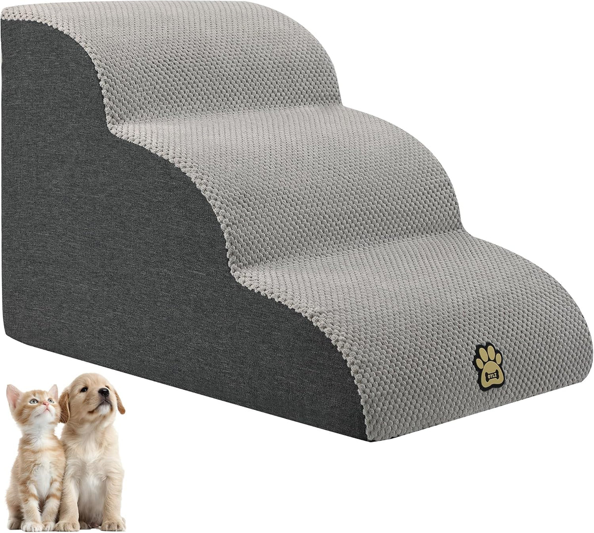 Pet Steps Dog Stairs for Sofa Couch and Bed High Density Sponge Pet Ramp with Removable Washable Cover Non-Slip Base Sta