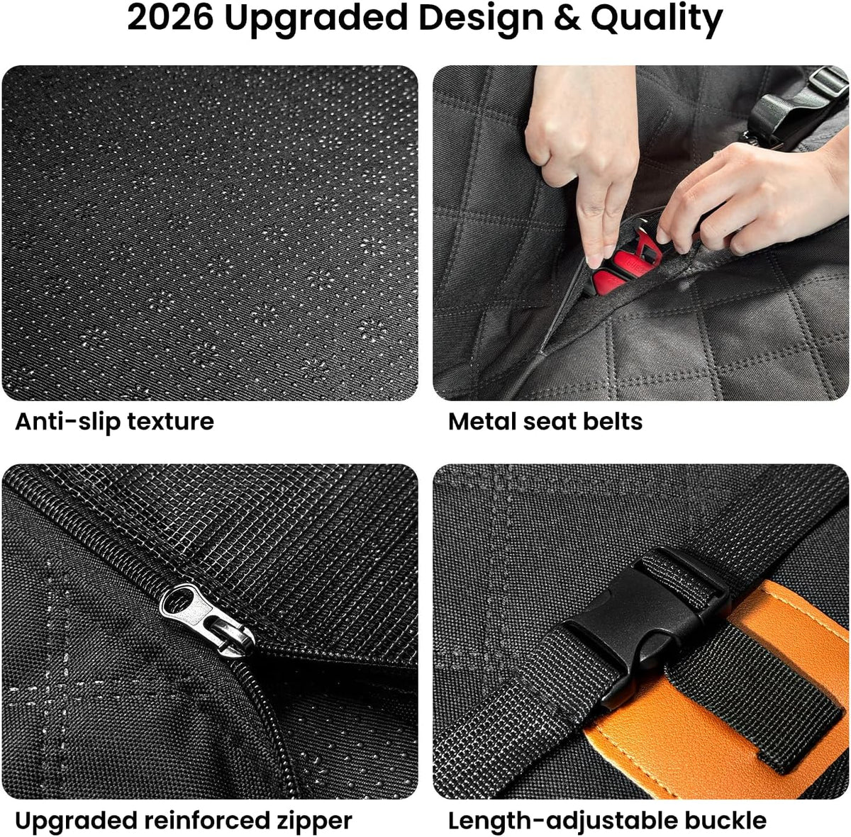 Dog Truck Seat Cover for Back Seat, Hard Bottom, XL, Black