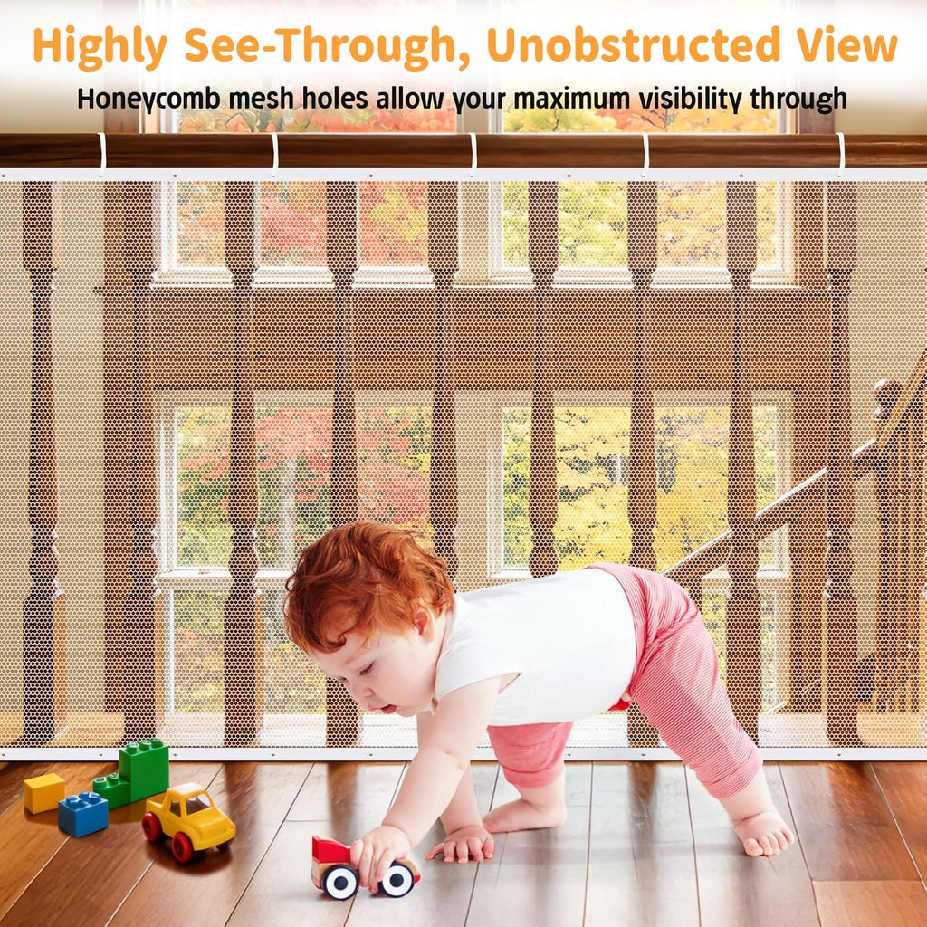 Banister Guard 10ft x 3ft, Baby Netting for Railing