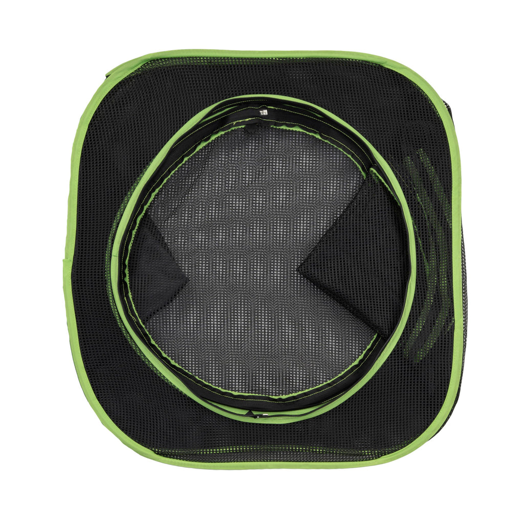 Kitty City Large Outdoor Cat Play Cube, Mesh Pop-Up Cat Enclosure for Indoor & Outdoor Use, Expandable Modular Cat Playpen with Zippered Access - Green