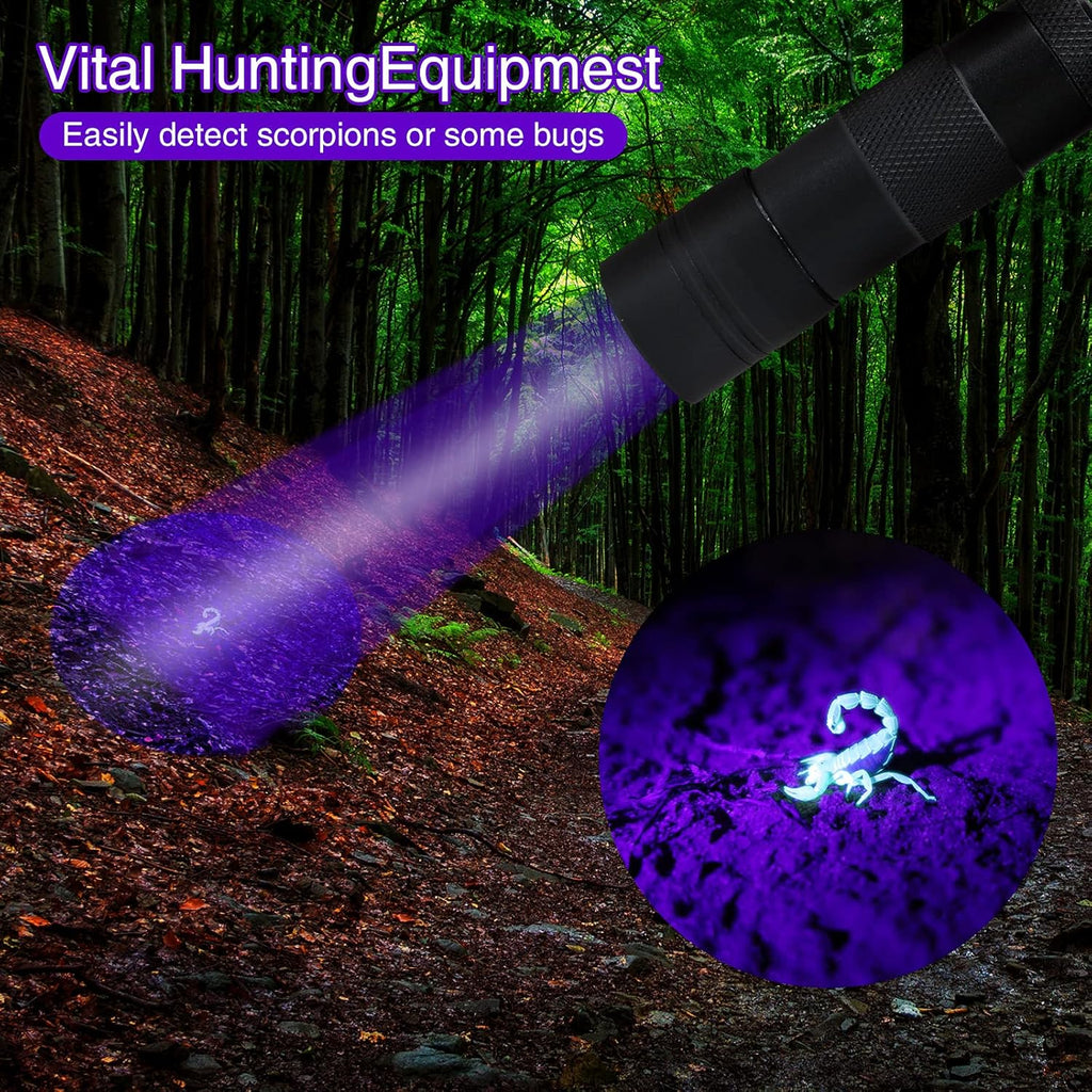 COSOOS 2 Pack UV Flashlight, 12 LED Handheld Blacklight Flashlight 395nm Mini Light Torch Detector for Dog Pet Urine Sta