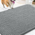 OLANLY Dog Door Mat for Muddy Paws 30x20, Absorbent Chenille Mud Doormat