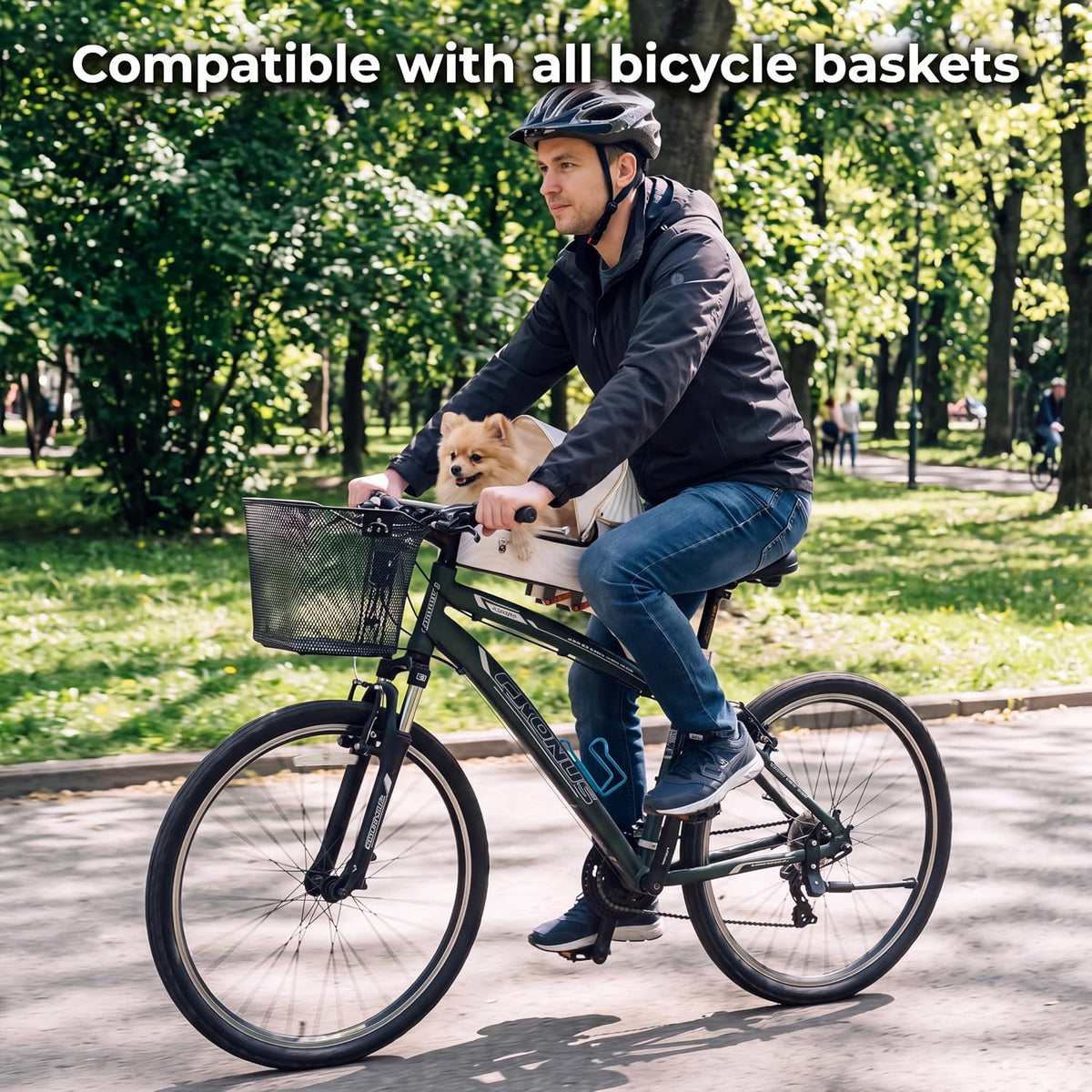 BBTO Middle Mount Dog Bike Basket for 22 Lbs with Sunshade & Platform