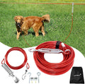 Dog Runner for Yard, Outdoor Dog Run, 100FT+15FT, Red
