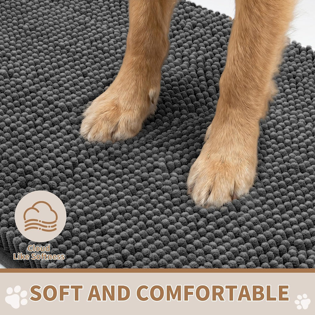 Amyracel Dog Door Mat for Muddy Paws 48" x 36",Chenille Absorbent Mud Mat