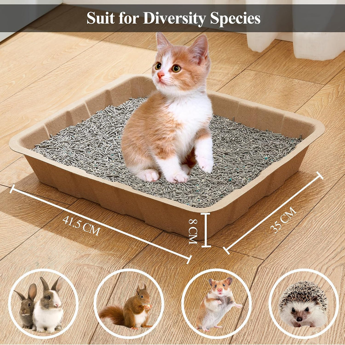 Vealind Disposable Litter Boxes for Cats Cardboard Cat Litter Trays Cat Travel Toilet Litter Pan Liners Kitty and Small 