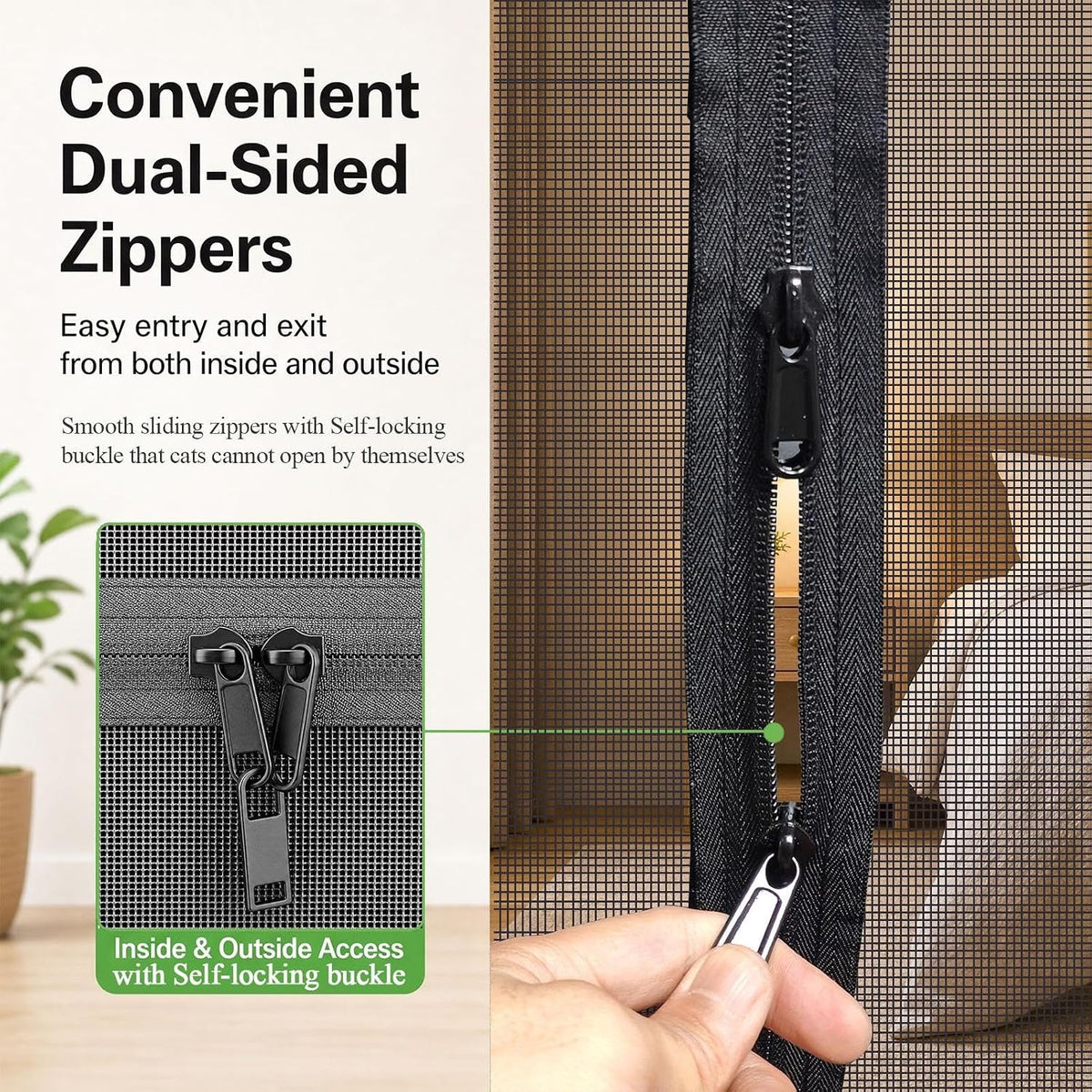 36x78 Upgraded Cat Screen Door, Reinforced Thickened Pet Screen Door Black
