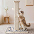 Tall Cat Scratching Post for Indoor Cats Adults with Carpet, White