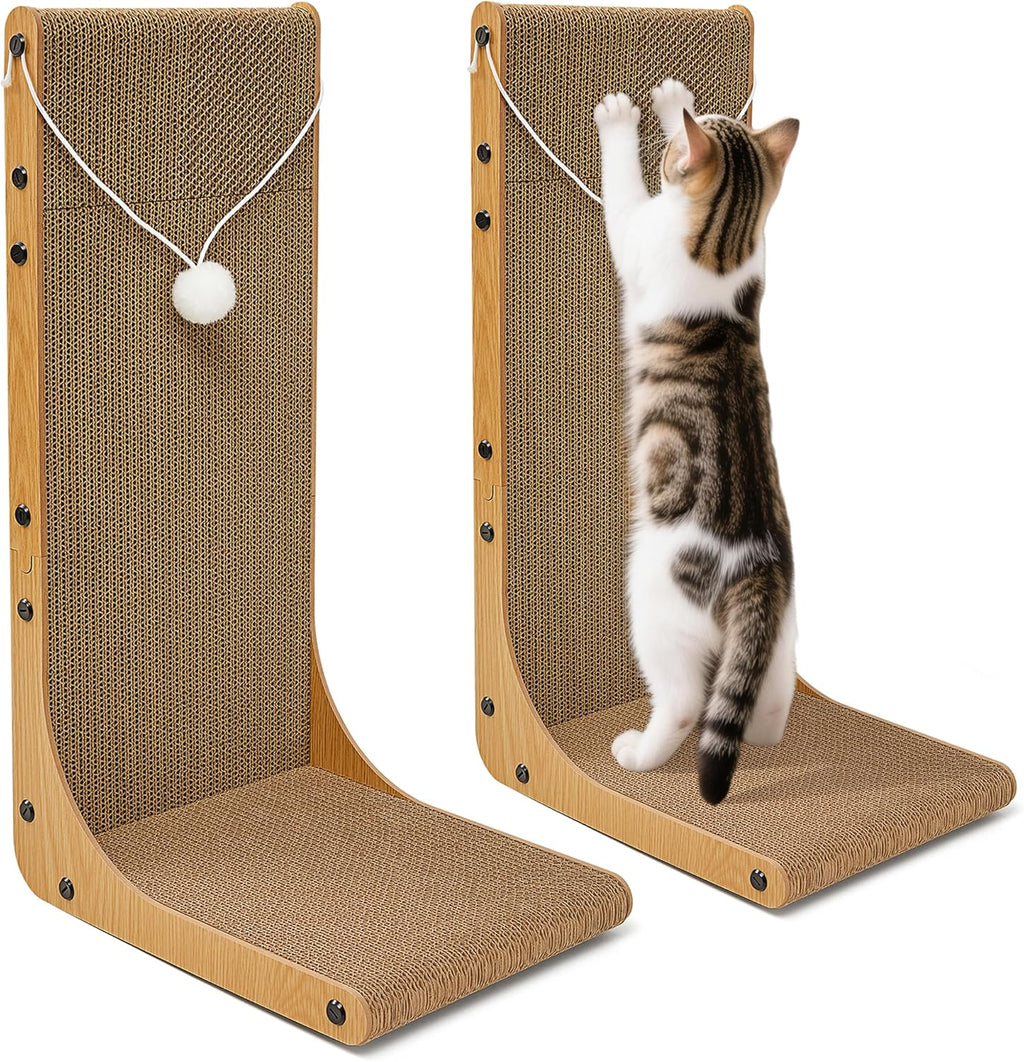 26.8 Inch Cardboard Cat Scratching Post for Indoor Cats 2-Pack