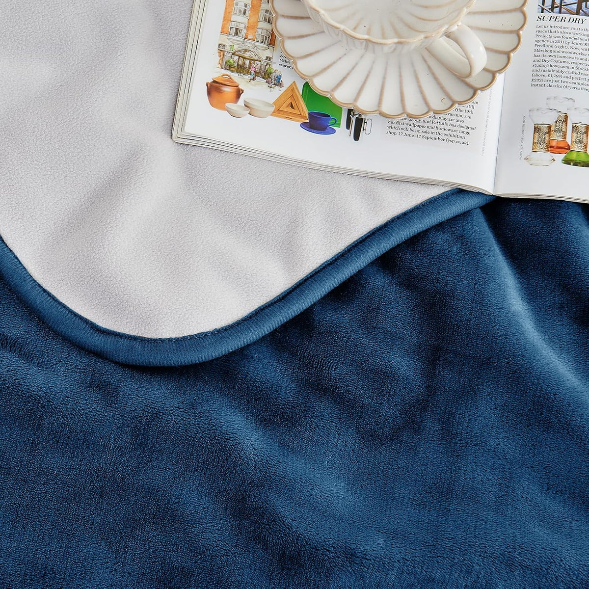 Waterproof Blanket Bed Cover 60"x80" for Adults or Pets, Navy Blue