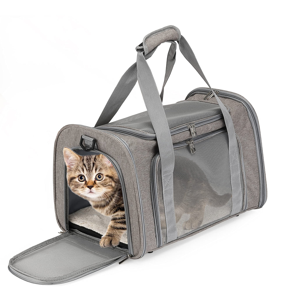 Mr. Pen- Pet Carrier, 17.5" x 11.2" x 11.5", Medium Size, Gray