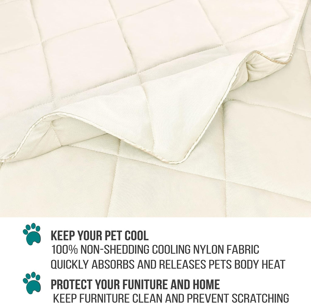 PetAmi Cooling Dog Blanket Lightweight Soft for Large Pet Cat, 40x60 Beige