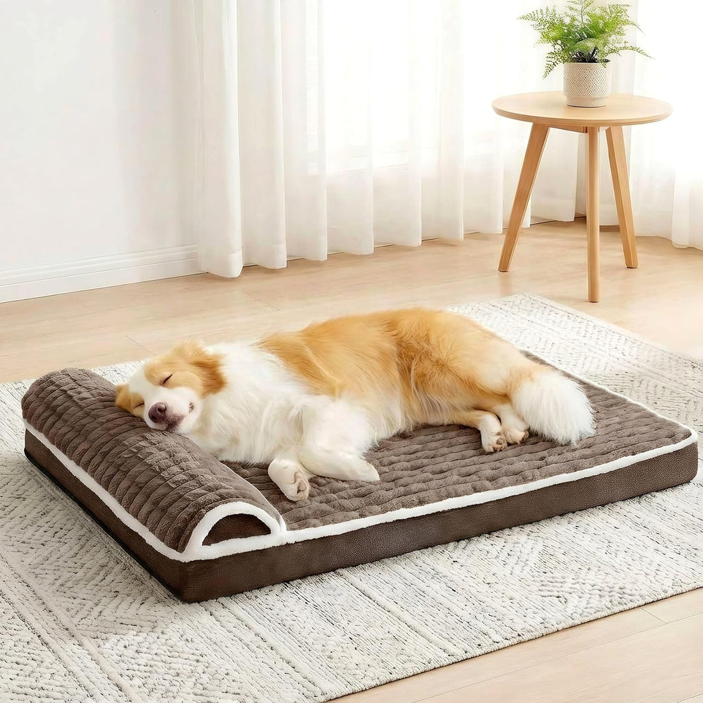 Orthopedic Large Dog Bed Pillow Soft Pet Sofa Bed 36''X24'' Grey