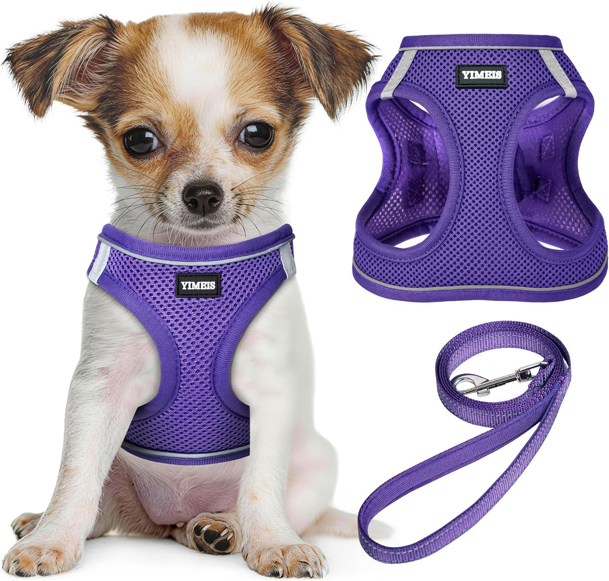 No Pull Dog Puppy Harness and Leash Set Reflective Mesh Vest X-Small