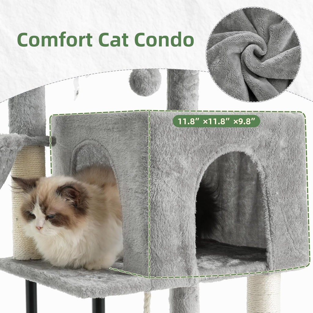 Cat Tree, 43.3'' Cat Tower with Hammock for Kittens GCT004SW