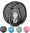 Cat Hamster Ball for Outside, Pop-Up Rolling Cat Playpen (Black)