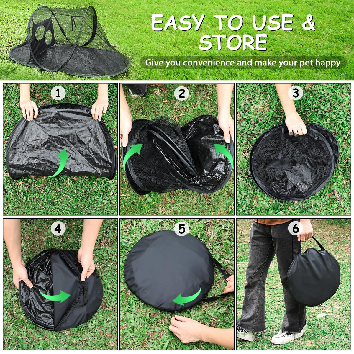 Tailtastic PopUp Cat Tent for Outdoor, Portable Enclosure for Yard & Travel