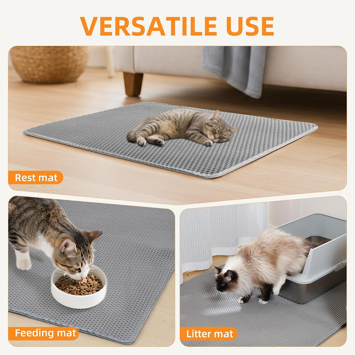 Cat Litter Mat 47"x33" Urine-Proof XL Litter Mat for Litter Box Mat