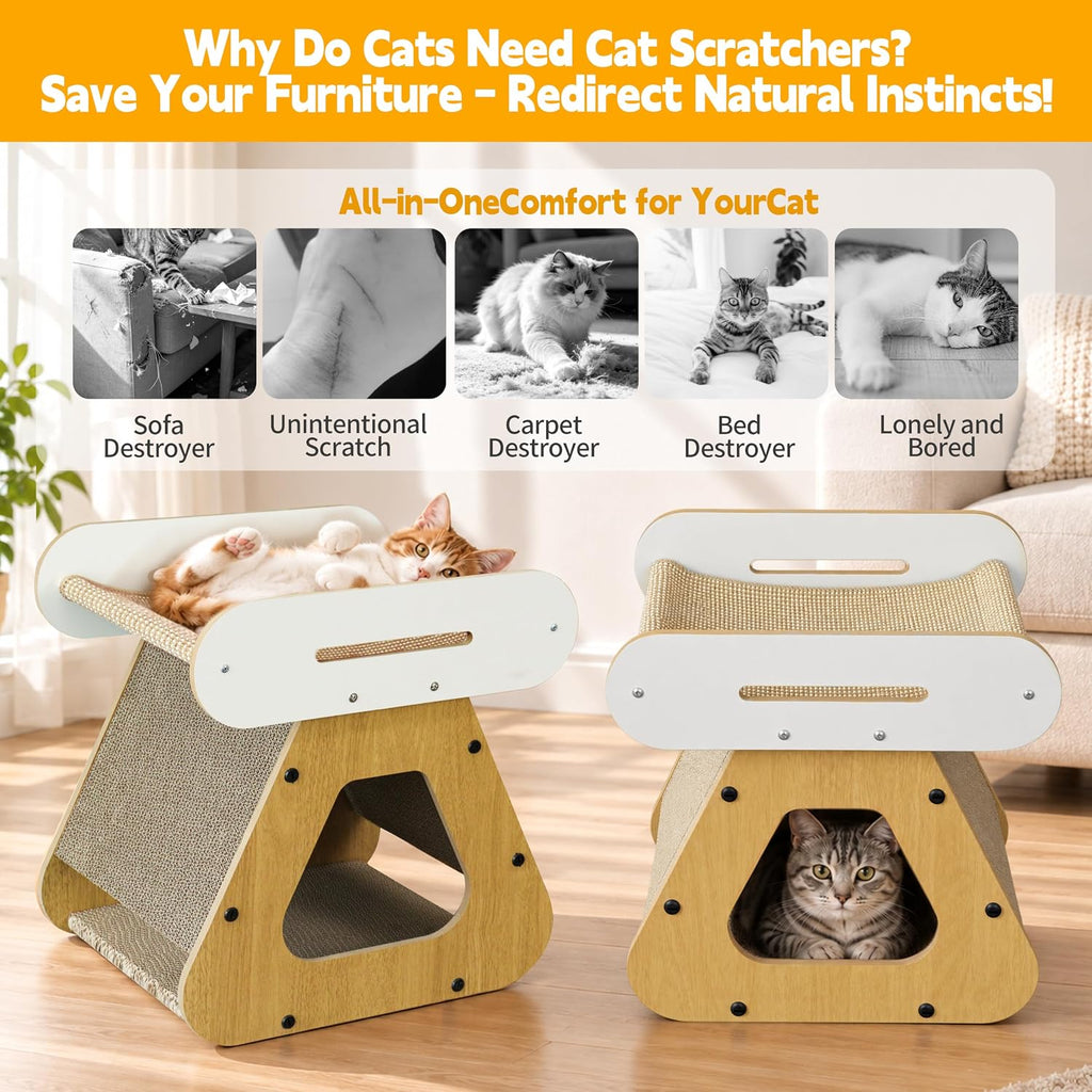 Cardboard Cat Scratcher, 17.7IN Cat Scratching House Indoor for Small Cats