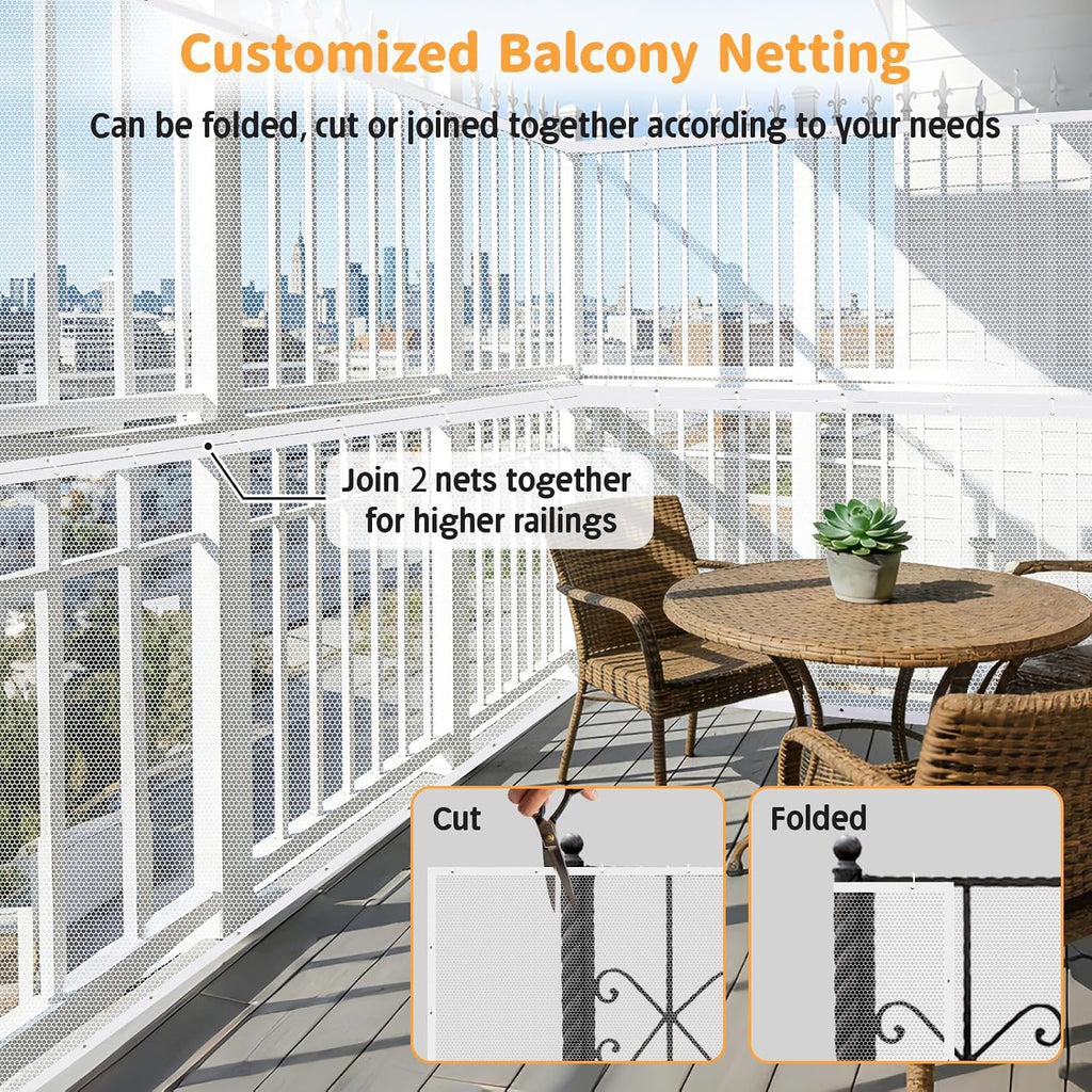 Banister Guard 10ft x 3ft, Baby Netting for Railing