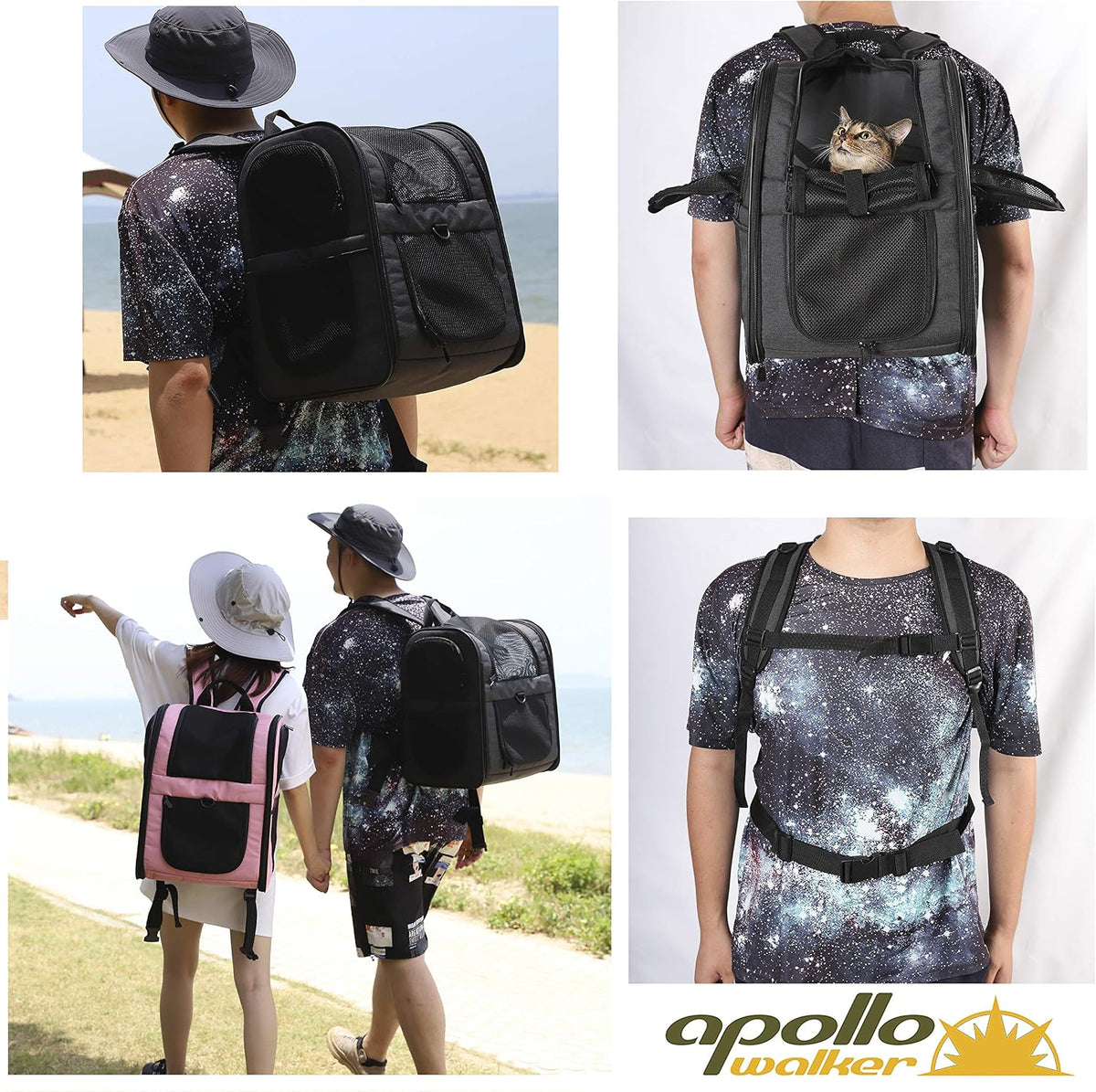 Apollo Walker Cat Backpack Carrier, Support Frame, 18 lb Weight Capacity