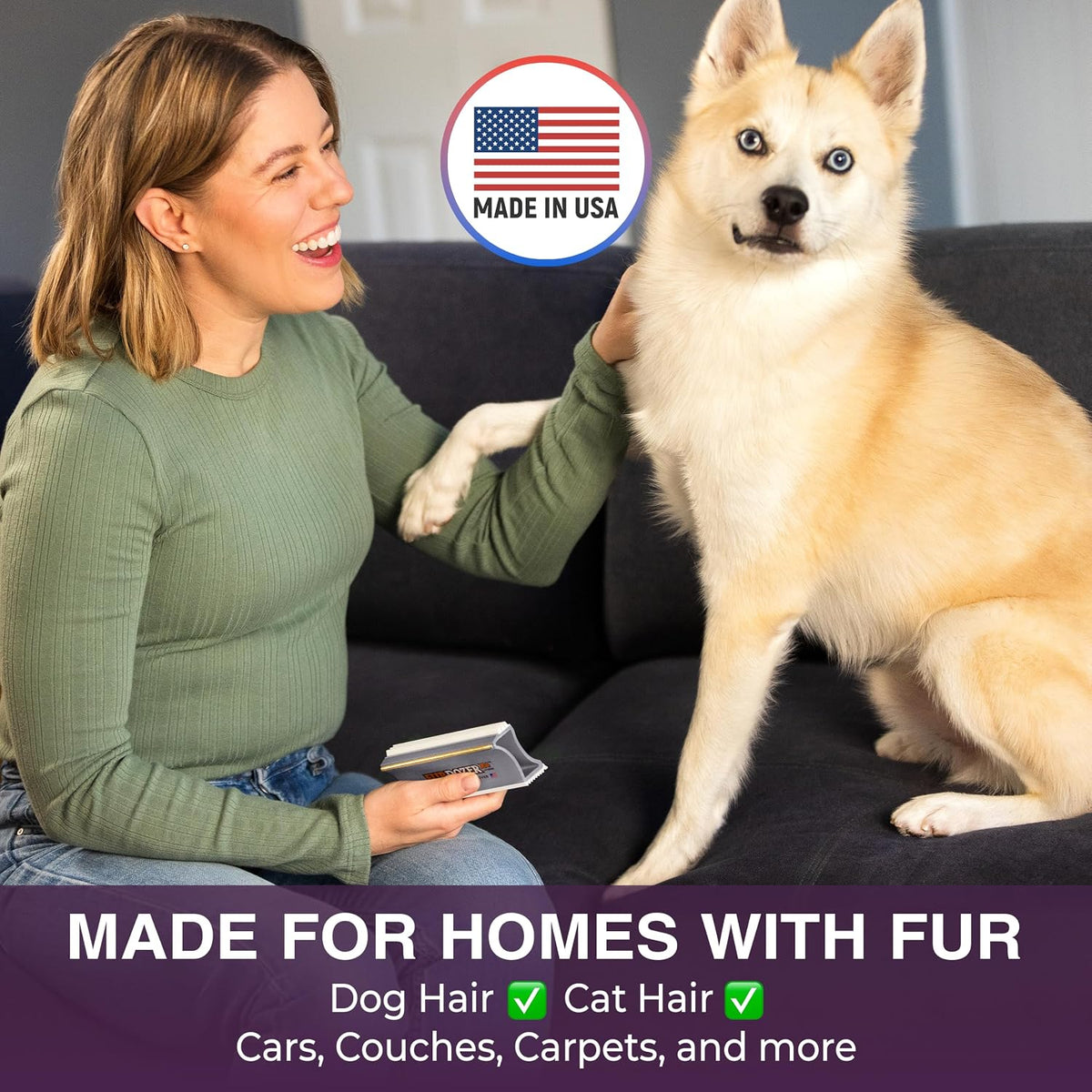 Neater Pet Brands FurDozer X4 Hybrid Pet Hair Remover for Furniture & Car