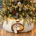 Cat Tunnel Bed for Indoor Cats, Cute Cat Donut Toy Tunnel for Small Large Cats, Peekaboo Pet Cave Play Tunnel Toys for K