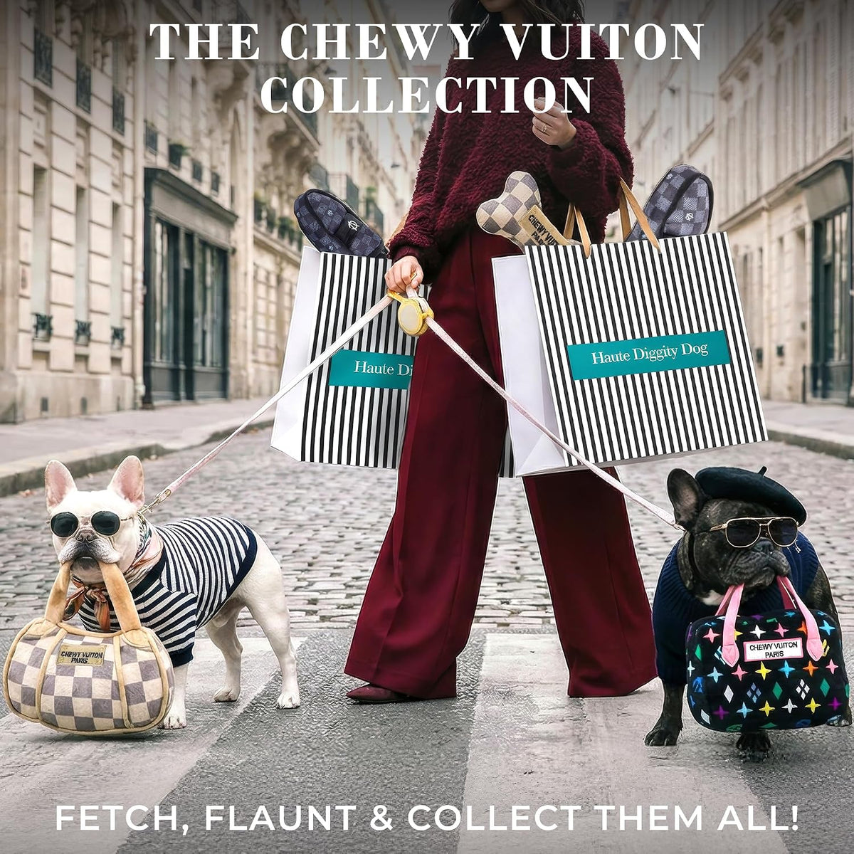 Haute Diggity Dog Chewy Vuiton Handbag Plush Dog Toy, Designer Parody Toy