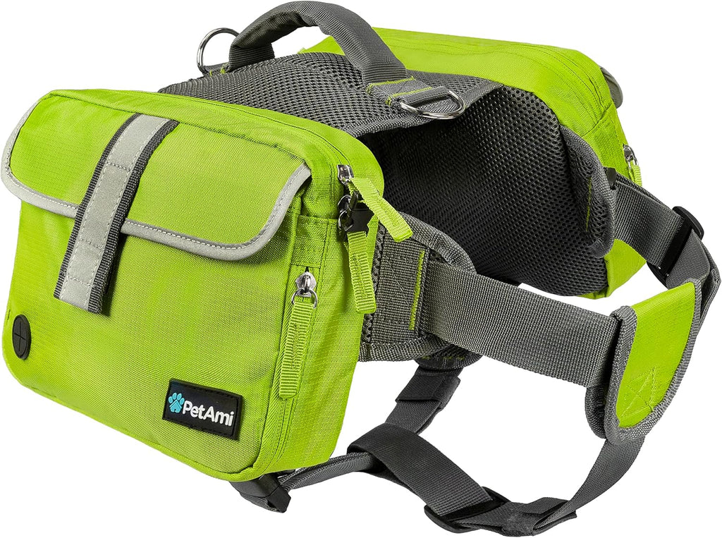 PetAmi Dog Backpack for Medium Large Dogs, Saddle Bag (Orange, Large)