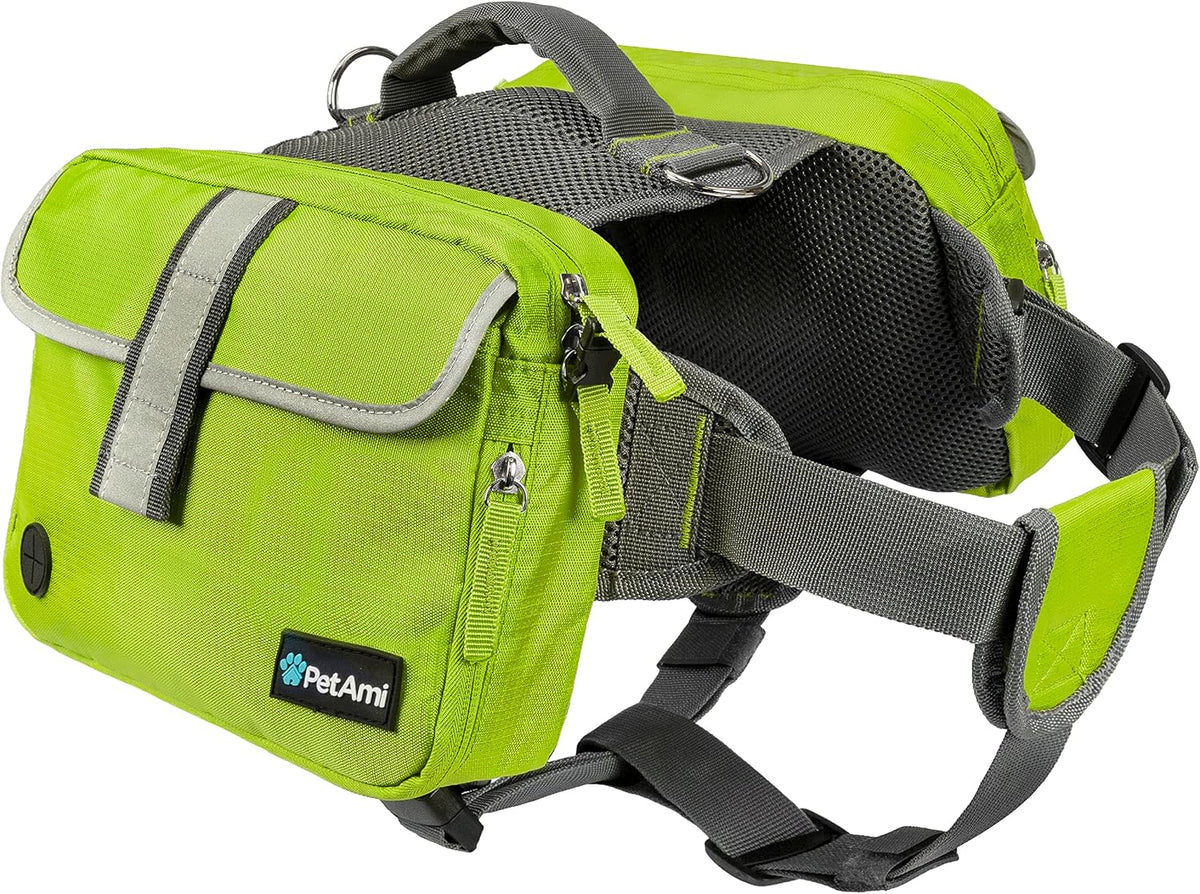 PetAmi Dog Backpack for Medium Large Dogs, Saddle Bag (Orange, Large)