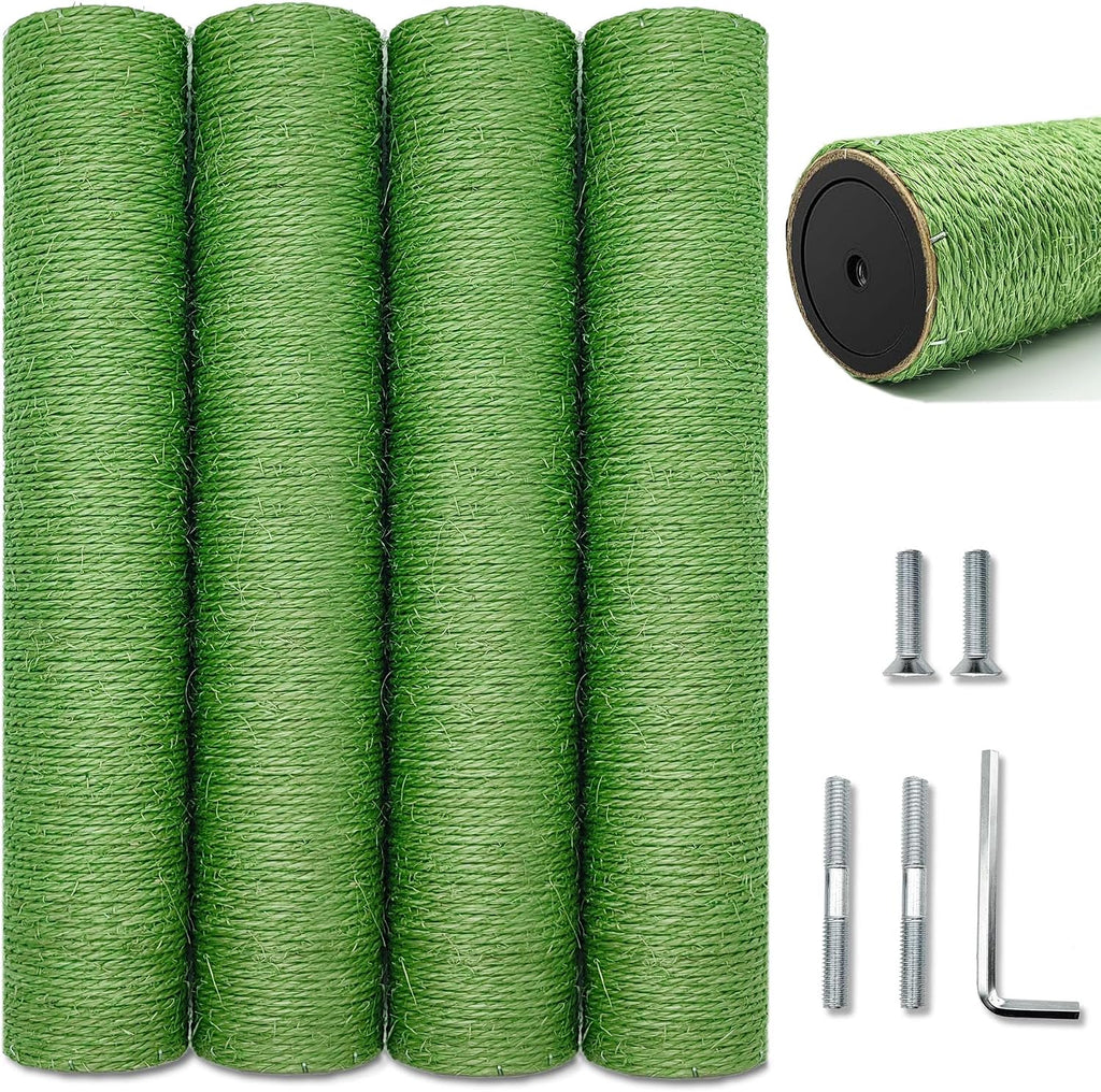Cat Scratching Post Replacement Pole, 2 PCS 15.7in Cat Tree Replacement Post, Natural Sisal Cat Tree Replacement Parts w