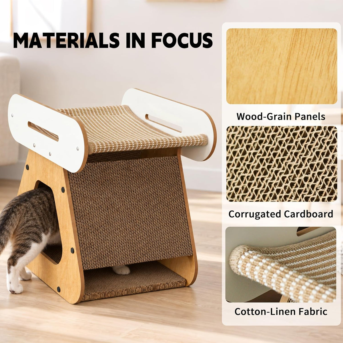 Cardboard Cat Scratcher, 17.7IN Cat Scratching House Indoor for Small Cats