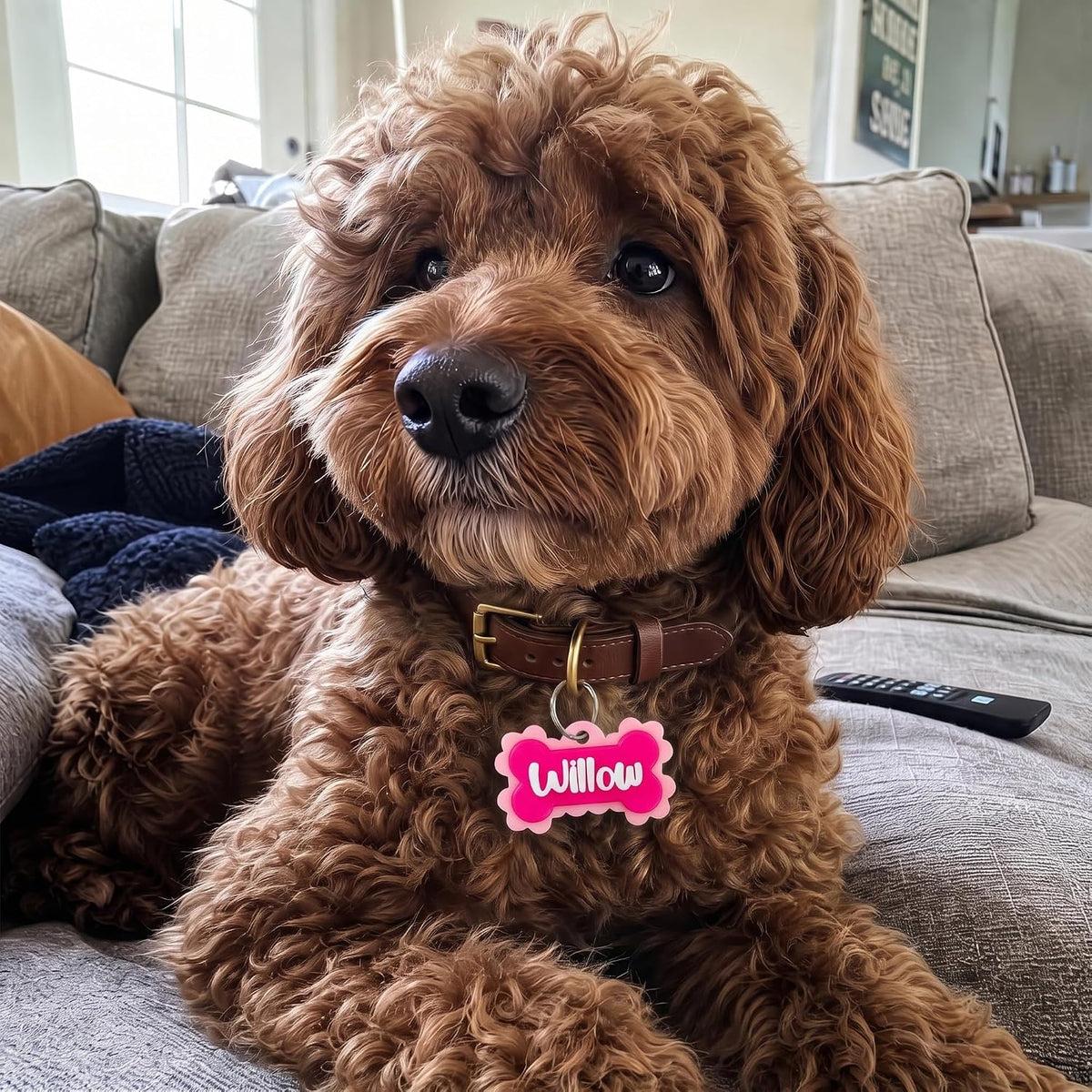 Personalized 3D Printed Bone Pet Name Tag with Phone Number for Pet Owners