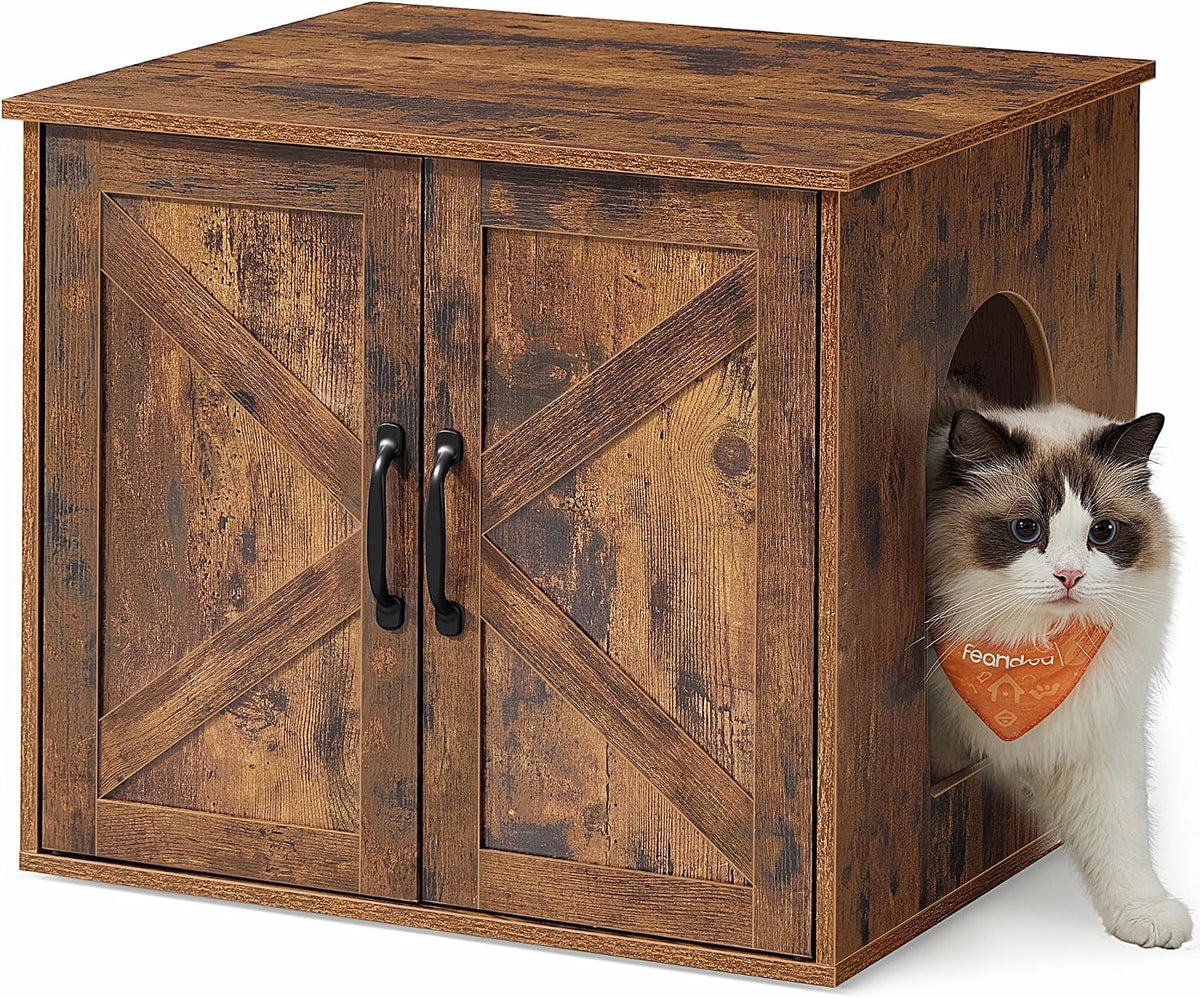FEANDREA Cat Litter Box Enclosure, Indoor Pet House End Table