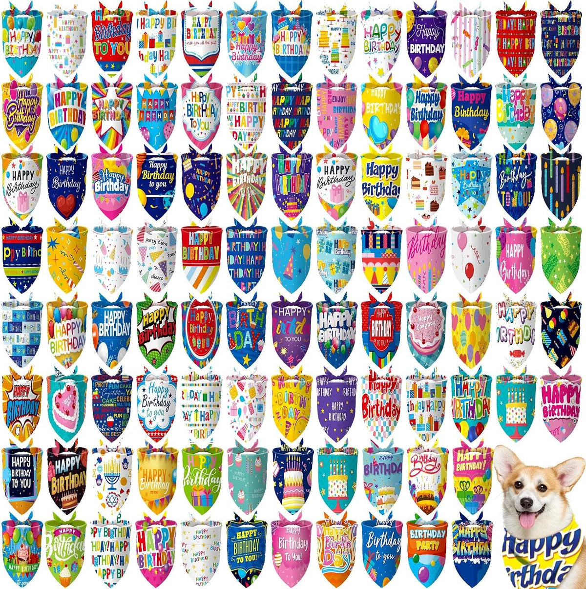 Huhumy 100 Pcs Thanksgiving Fall Dog Bandanas Bulk Fall Bandana for Dogs