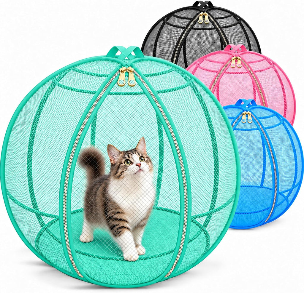 Rolling Cat Ball, Outdoor Cat Enclosure, 27" Foldable Rolling Cat Playpen
